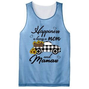 Sunflower Grandma Funny Gift Happiness Is Being A Mom And Mamaw Funny Gift Mesh Reversible Basketball Jersey Tank