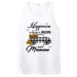 Sunflower Grandma Funny Gift Happiness Is Being A Mom And Mamaw Funny Gift PosiCharge Competitor Tank