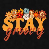 Stay Groovy Flower Power Retro Hippie Vibes Ladies PosiCharge Tri-Blend Wicking Tank