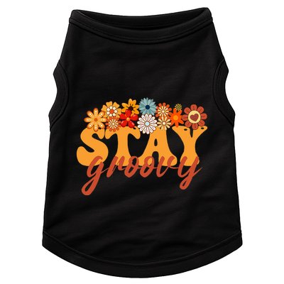 Stay Groovy Flower Power Retro Hippie Vibes Doggie Tank