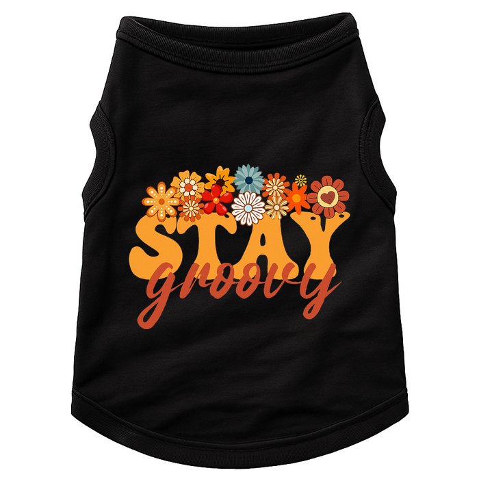 Stay Groovy Flower Power Retro Hippie Vibes Doggie Tank