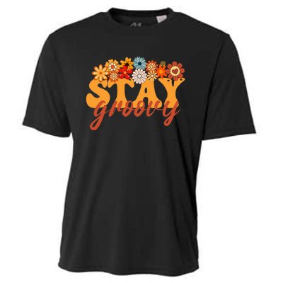 Stay Groovy Flower Power Retro Hippie Vibes Cooling Performance Crew T-Shirt