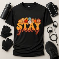 Stay Groovy Flower Power Retro Hippie Vibes Performance Shirt