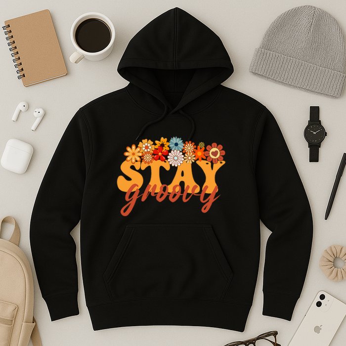 Stay Groovy Flower Power Retro Hippie Vibes Hoodie