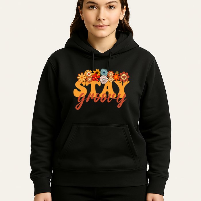 Stay Groovy Flower Power Retro Hippie Vibes Hoodie