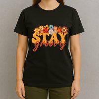 Stay Groovy Flower Power Retro Hippie Vibes T-Shirt