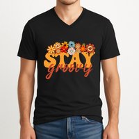 Stay Groovy Flower Power Retro Hippie Vibes V-Neck T-Shirt