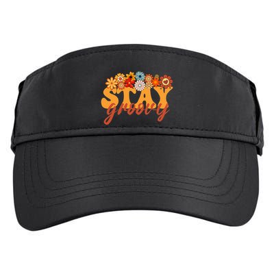 Stay Groovy Flower Power Retro Hippie Vibes Adult Drive Performance Visor