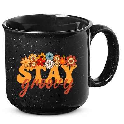 Stay Groovy Flower Power Retro Hippie Vibes 15oz Campfire Ceramic Mug