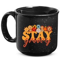 Stay Groovy Flower Power Retro Hippie Vibes 15oz Campfire Ceramic Mug