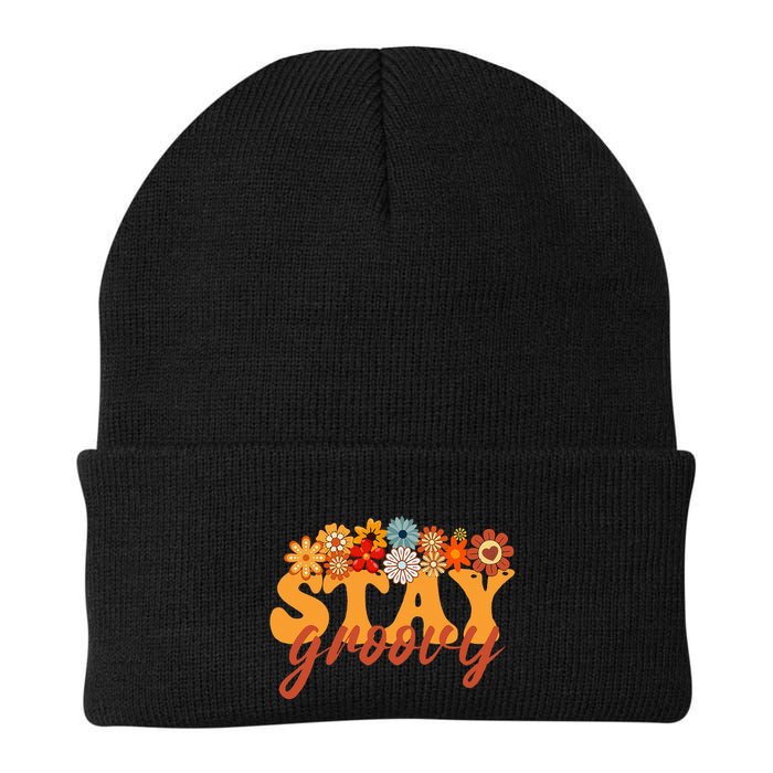 Stay Groovy Flower Power Retro Hippie Vibes Beanie