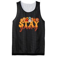 Stay Groovy Flower Power Retro Hippie Vibes Mesh Reversible Basketball Jersey Tank