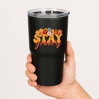 Stay Groovy Flower Power Retro Hippie Vibes Tumbler