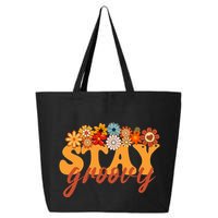 Stay Groovy Flower Power Retro Hippie Vibes 25L Jumbo Tote