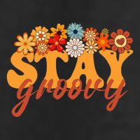 Stay Groovy Flower Power Retro Hippie Vibes 25L Jumbo Tote