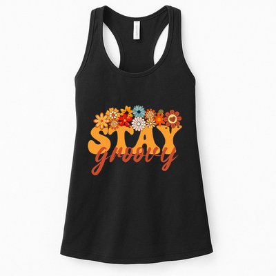 Stay Groovy Flower Power Retro Hippie Vibes Womens Tank Top