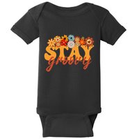 Stay Groovy Flower Power Retro Hippie Vibes Baby Bodysuit