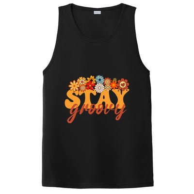 Stay Groovy Flower Power Retro Hippie Vibes PosiCharge Competitor Tank