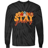 Stay Groovy Flower Power Retro Hippie Vibes Tie-Dye Long Sleeve Shirt