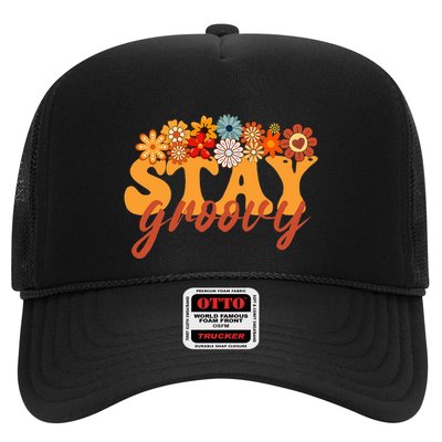Stay Groovy Flower Power Retro Hippie Vibes Trucker Hat