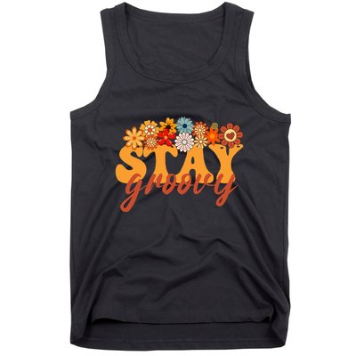 Stay Groovy Flower Power Retro Hippie Vibes Tank Top