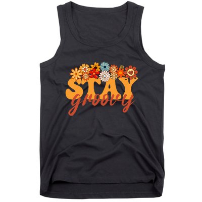 Stay Groovy Flower Power Retro Hippie Vibes Tank Top