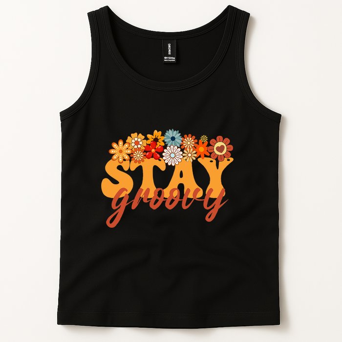 Stay Groovy Flower Power Retro Hippie Vibes Tank Top