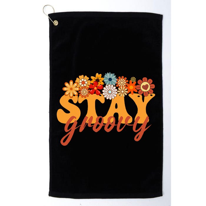 Stay Groovy Flower Power Retro Hippie Vibes Golf Towel