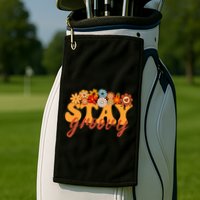 Stay Groovy Flower Power Retro Hippie Vibes Golf Towel