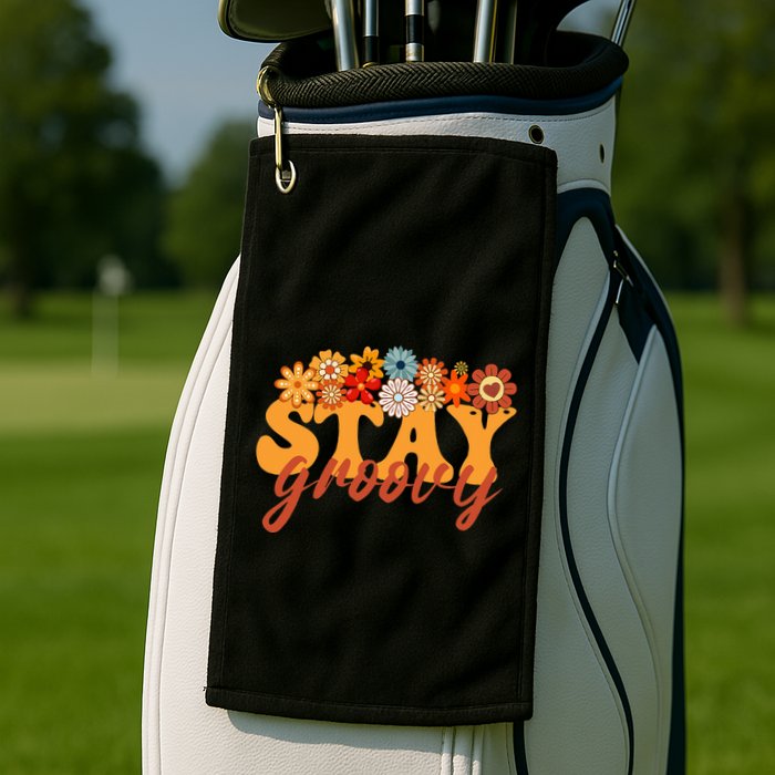 Stay Groovy Flower Power Retro Hippie Vibes Golf Towel