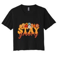 Stay Groovy Flower Power Retro Hippie Vibes Crop Top