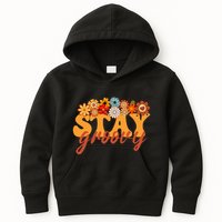 Stay Groovy Flower Power Retro Hippie Vibes Kids Hoodie