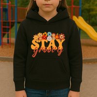 Stay Groovy Flower Power Retro Hippie Vibes Kids Hoodie
