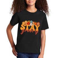 Stay Groovy Flower Power Retro Hippie Vibes Kids T-Shirt