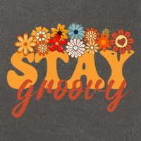 Stay Groovy Flower Power Retro Hippie Vibes Cotton Canvas Backpack