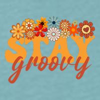 Stay Groovy Flower Power Retro Hippie Vibes Sueded Cloud Jersey T-Shirt