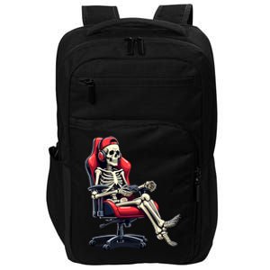 Skeleton Gamer Funny Gaming Chair Headset Halloween Funny Gift Impact Tech Backpack