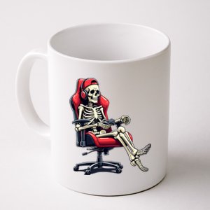 Skeleton Gamer Funny Gaming Chair Headset Halloween Funny Gift Coffee Mug