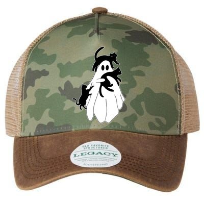 Spooky Ghost Funny Cat Lover Legacy Tie Dye Trucker Hat