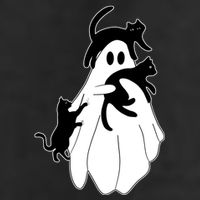 Spooky Ghost Funny Cat Lover Cool Comfort Performance Bucket Hat