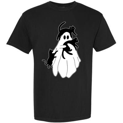 Spooky Ghost Funny Cat Lover Garment-Dyed Heavyweight T-Shirt