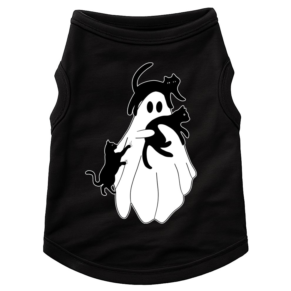 Spooky Ghost Funny Cat Lover Doggie Tank