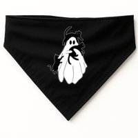 Spooky Ghost Funny Cat Lover USA-Made Doggie Bandana