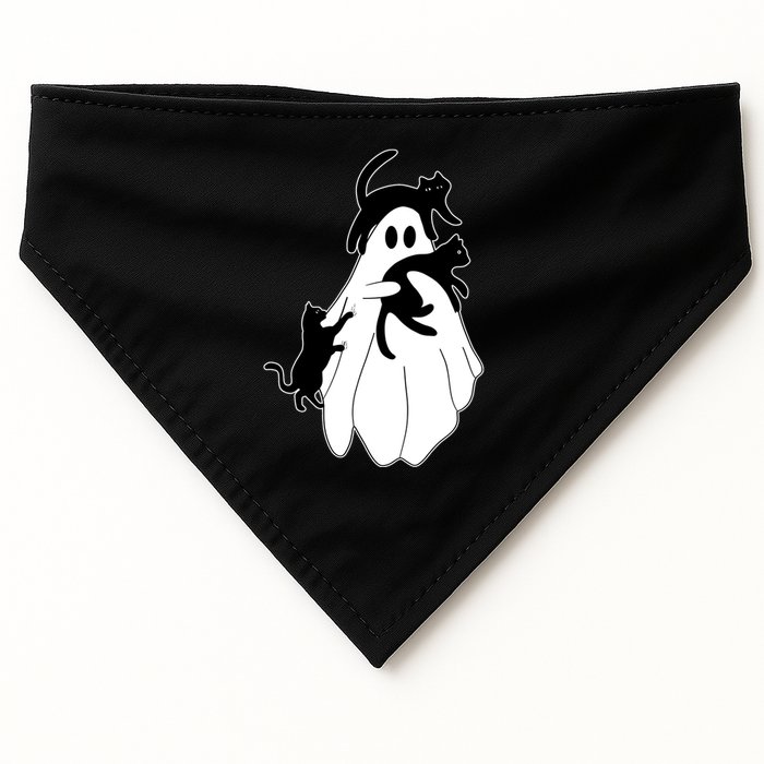 Spooky Ghost Funny Cat Lover USA-Made Doggie Bandana