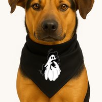 Spooky Ghost Funny Cat Lover USA-Made Doggie Bandana