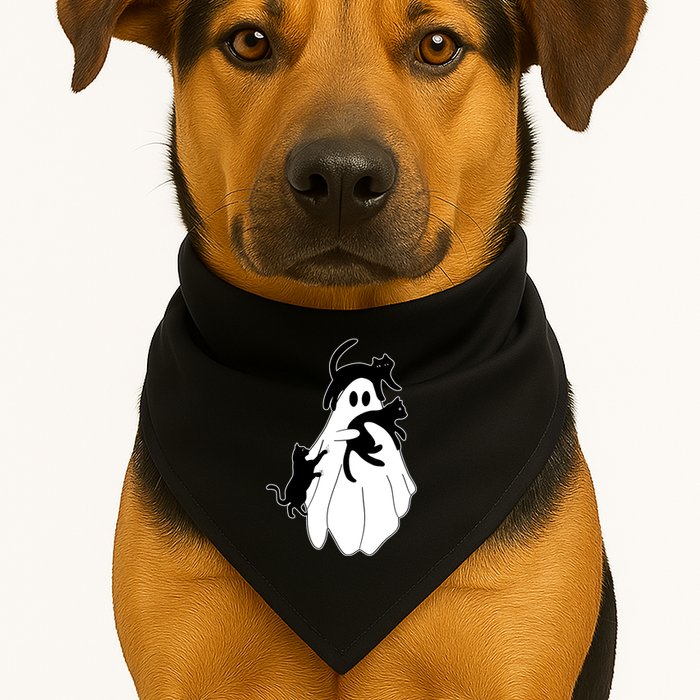 Spooky Ghost Funny Cat Lover USA-Made Doggie Bandana