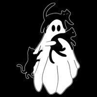 Spooky Ghost Funny Cat Lover USA-Made Doggie Bandana