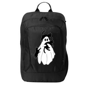 Spooky Ghost Funny Cat Lover City Backpack