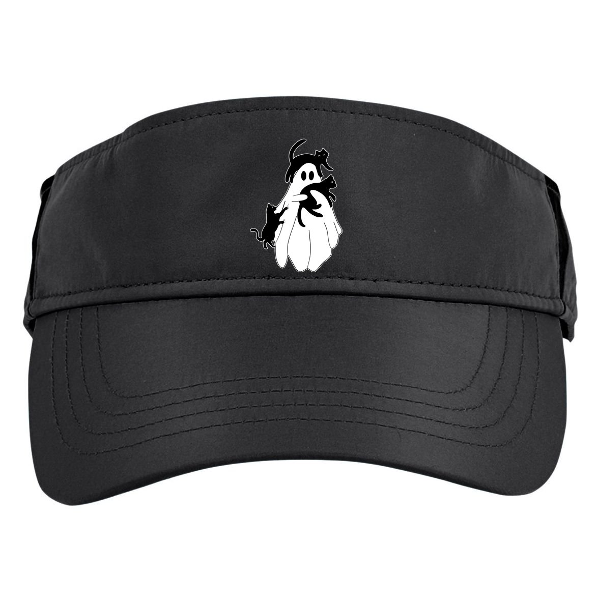 Spooky Ghost Funny Cat Lover Adult Drive Performance Visor