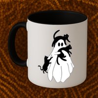 Spooky Ghost Funny Cat Lover Mug